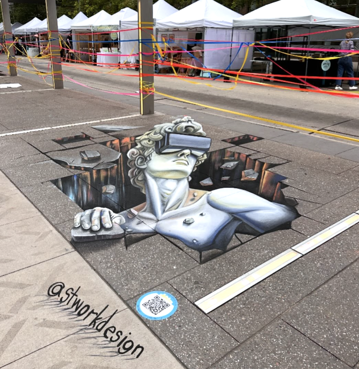 3D VR David Street Art
